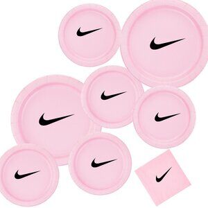 Custom Retro Basketball Party Tableware Set | Pink with Black Design | 45PCS
